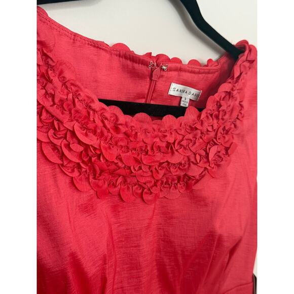 NWT Sandra Darren Pink/Coral Dress Size 6 - Picture 2 of 12